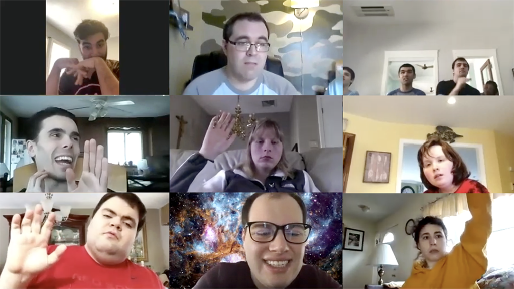 Group of people on a video call