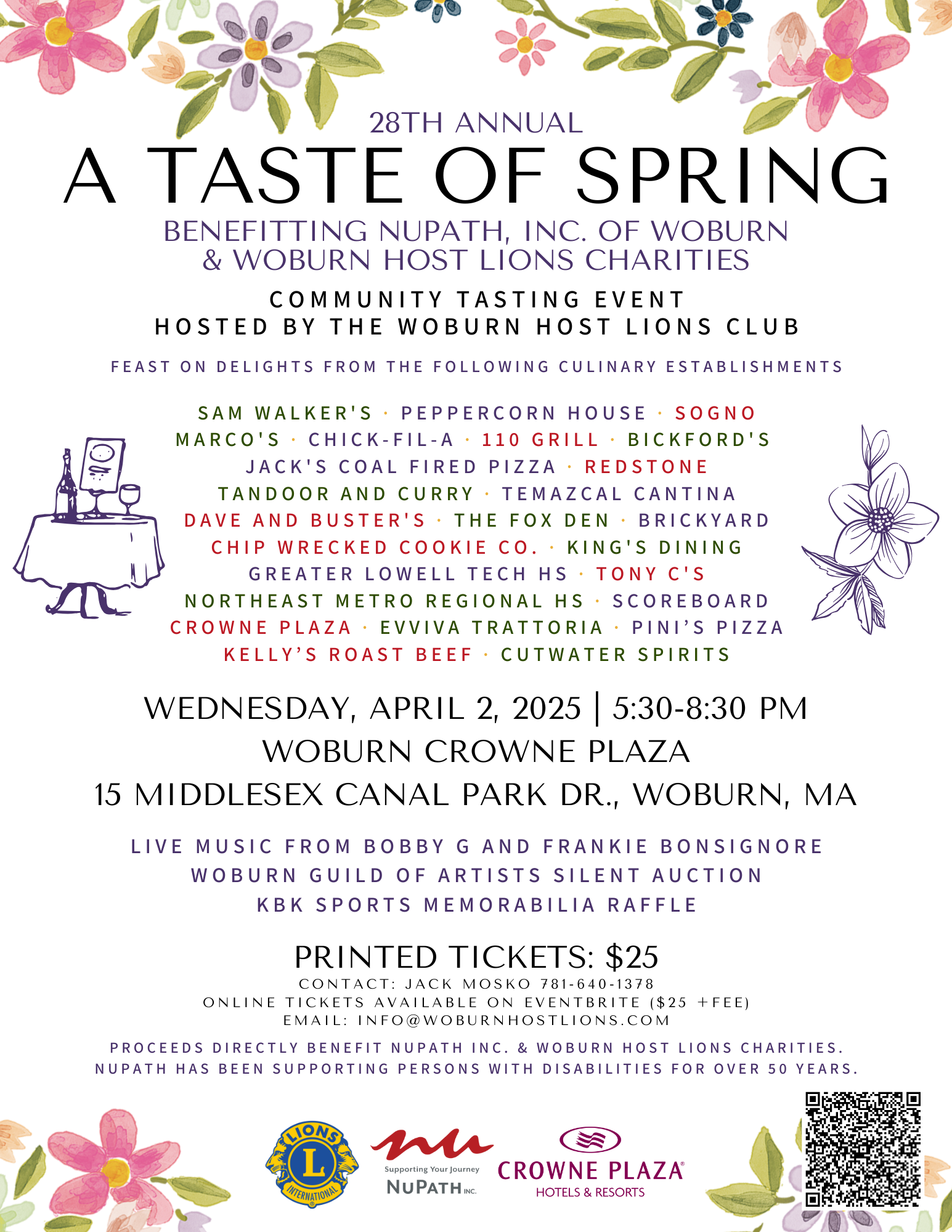 A Taste Of Spring Poster, with vendors listed